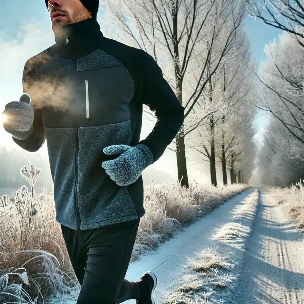 man running in the cold