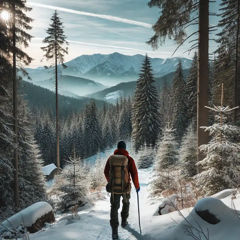 man practicing sports in the cold